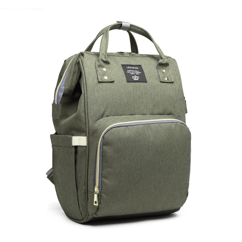 Rucsac Multifunctional pentru Mamici, Klevo, din Panza Oxford, Compartimentare Multipla, Impermeabil, 43 x 18 x 26 cm, Verde Army
