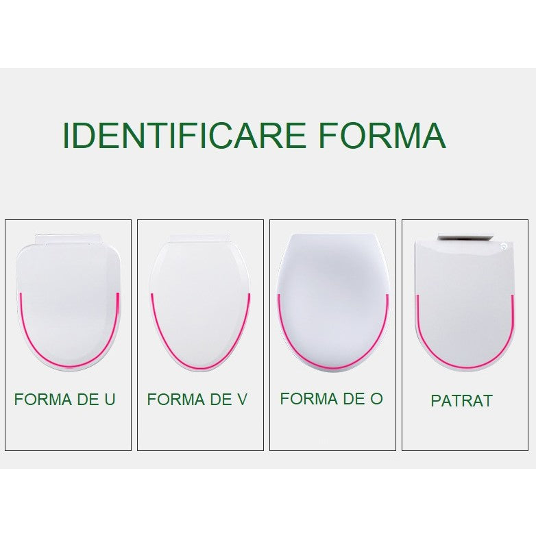 Capac de Toaleta cu Reductie 2 in 1, Klevo, pentru Copii si Adulti, Coborare Lenta si Silentioasa, Instalare Usoara, din PP5 , in Forma de V, Alb