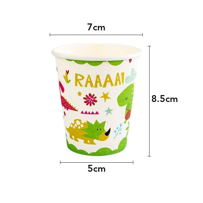 Set 10 Pahare Petrecere, Klevo, Colectia Dino Park, 8.5 x 7 x 5 cm, din Carton, Multicolor