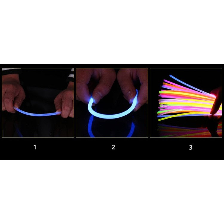 Set 100 Bratari Luminoase, Klevo, pentru Petreceri, Fosforescente, Glow Sticks, 20 cm, Multicolor