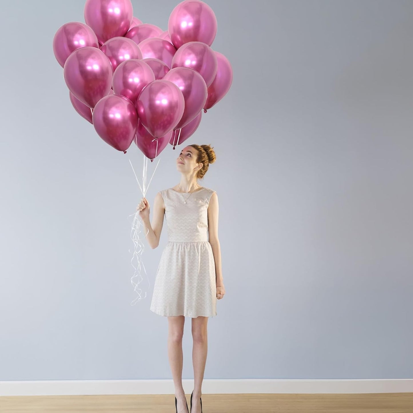 Set 12 Baloane, Klevo, din Latex Chrome, 30 cm, Fucsia