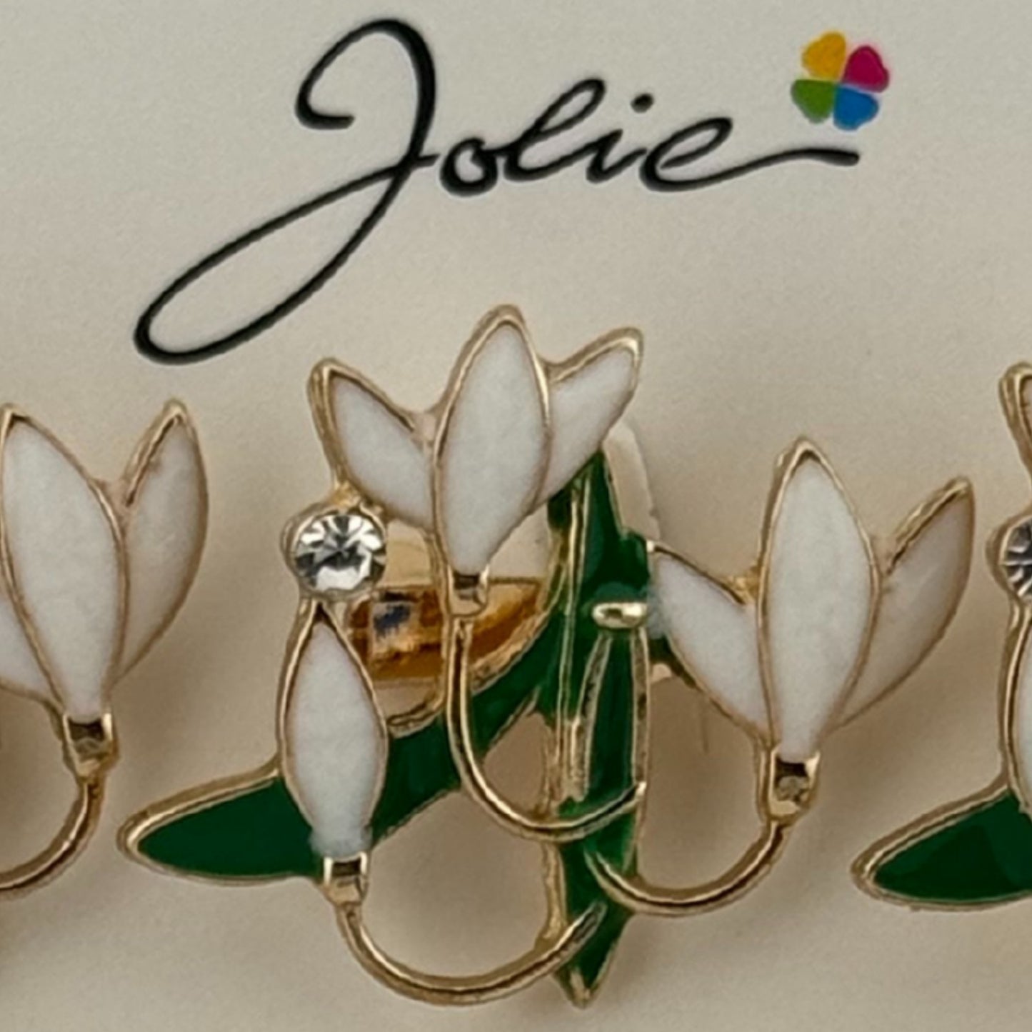 Set 12 Brose Martisor Primavara, Jolie, Model Buchet Ghiocei cu Piatra