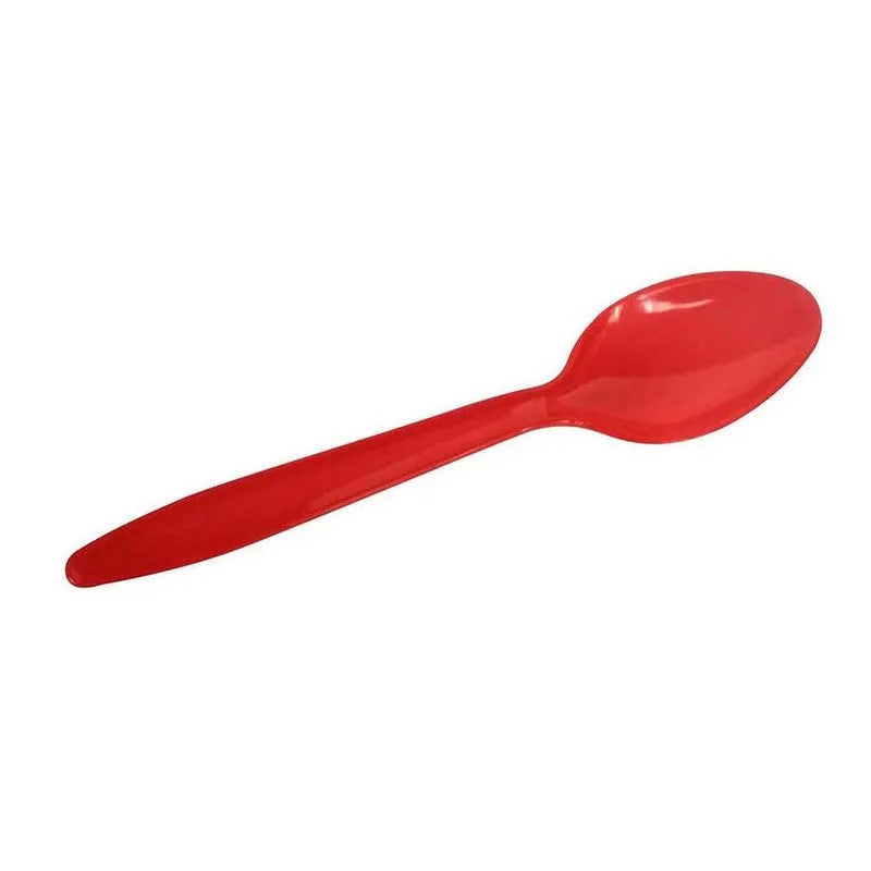 Set 16 Linguri de Unica Folosinta, Klevo, din Plastic, 15 cm, Rosu