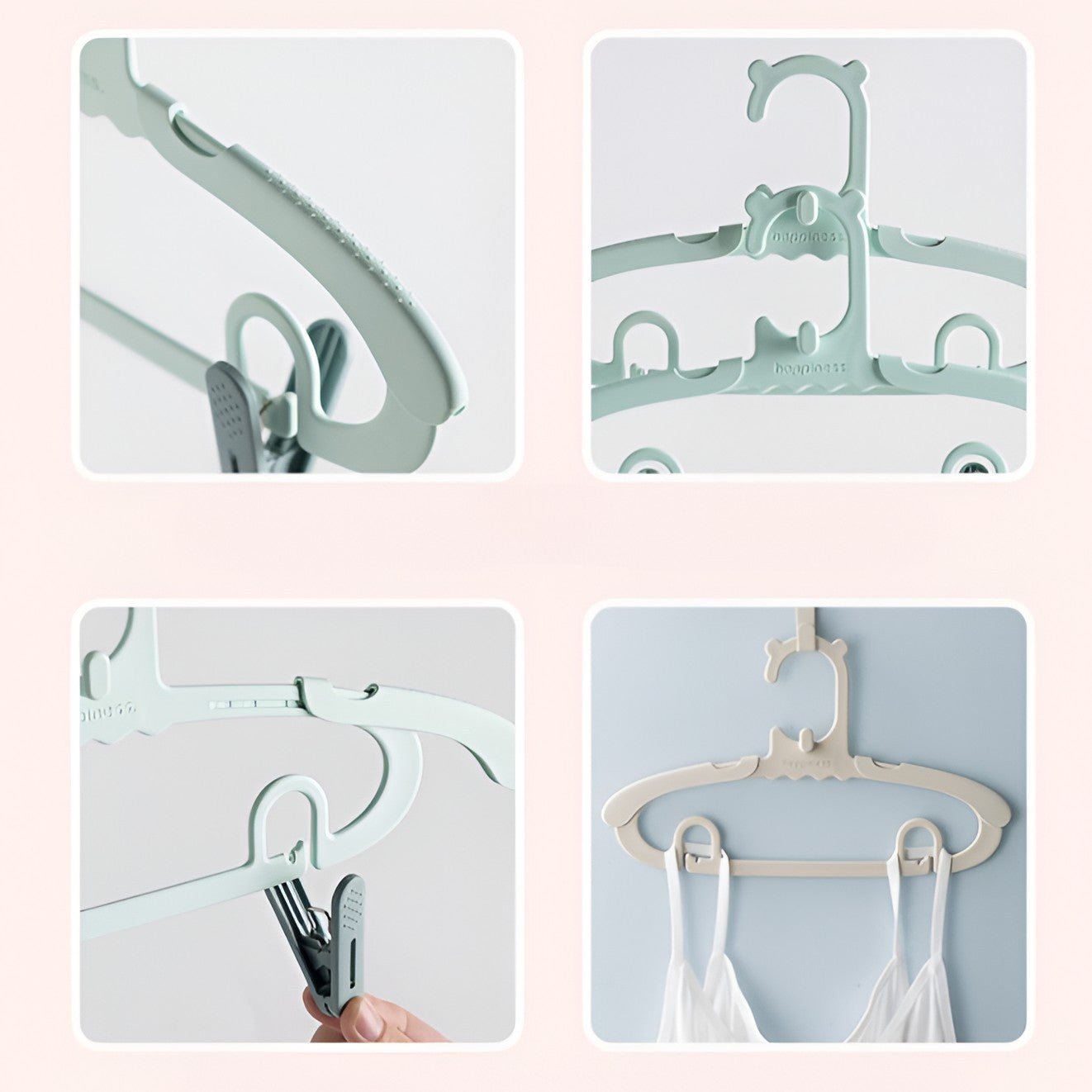 Set 10 de Cleme pentru Haine, Klevo, de Prindere pentru Pantaloni, Atasabile la Umerase, 1.6x2.3x6.35 cm, Maro