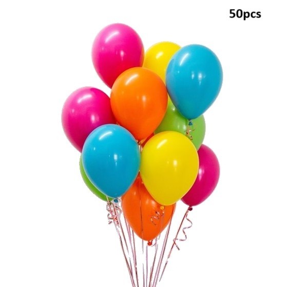 Set 50 Baloane din Latex Metalizate, Klevo, Model Party, 30 cm, Multicolore, 2.4 g