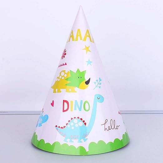 Set 6 Coifuri, Klevo, Colectia Dino Park, 20 x 14 cm, din Carton, Multicolor