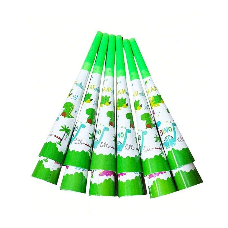 Set 6 Suflatori, Klevo, Colectia Dino Park, 20 x 5 cm, din Carton, Multicolor