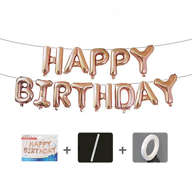 Set baloane folie Klevo, Happy Birthday, 40 cm, rose gold
