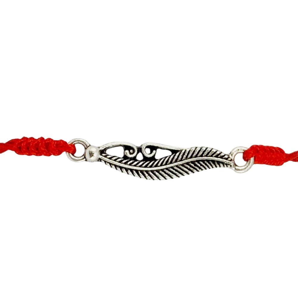 Martisor Bratara Impletita cu Pandantiv din Inox, Jolie, pentru Dama, Set 12 bucati, Snur Rosu Textil, Dimensiune Reglabila, Model Pana