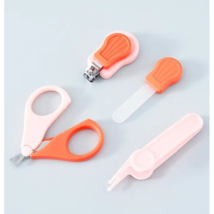 Set Ingrijire Unghii pentru Bebelusi, Klevo, Cutie de Depozitare in Forma de Ursulet, 10 x 9.5 cm, Roz