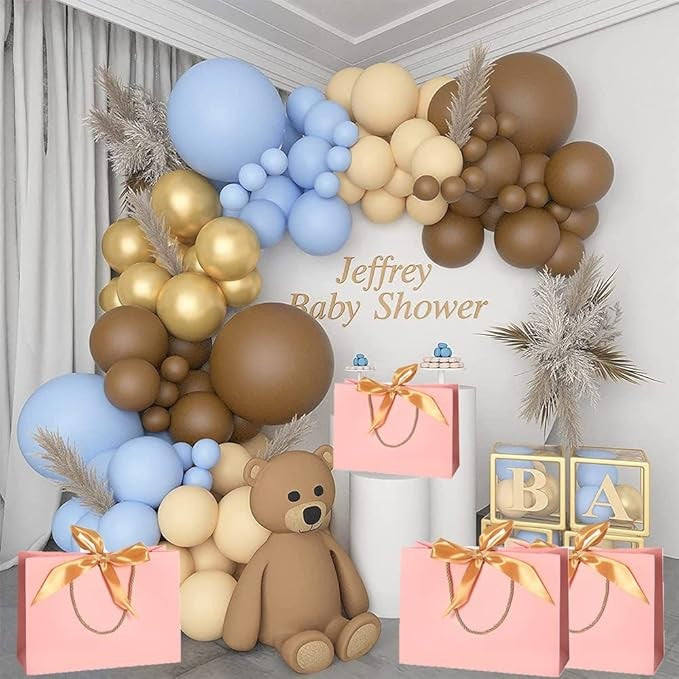 Baloane pentru Arcada, pentru Baieti, BABY SHOWER, Klevo, Mset mix din 107 Baloane, din Latex pentru decor, Albastru Maro