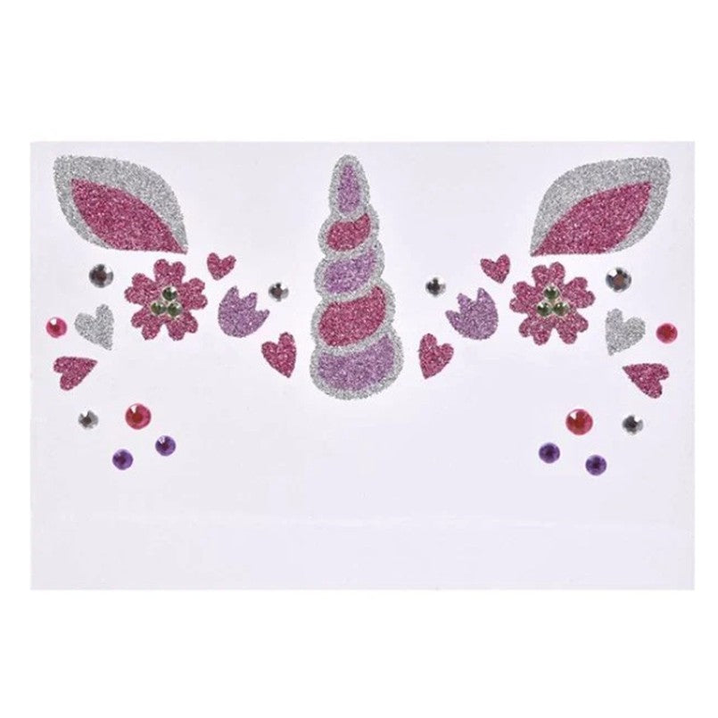 Sticker Temporar pentru Fata, Klevo, pentru Machiaj, Face Art, Halloween, Teatru, Model Unicorn, Multicolor