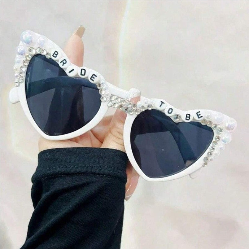 Ochelari Decorativi, Klevo, Model Bride to Be, cu Perle, pentru Nunta, din PC, 15.3 x 5.7 x 14.5 cm, Alb