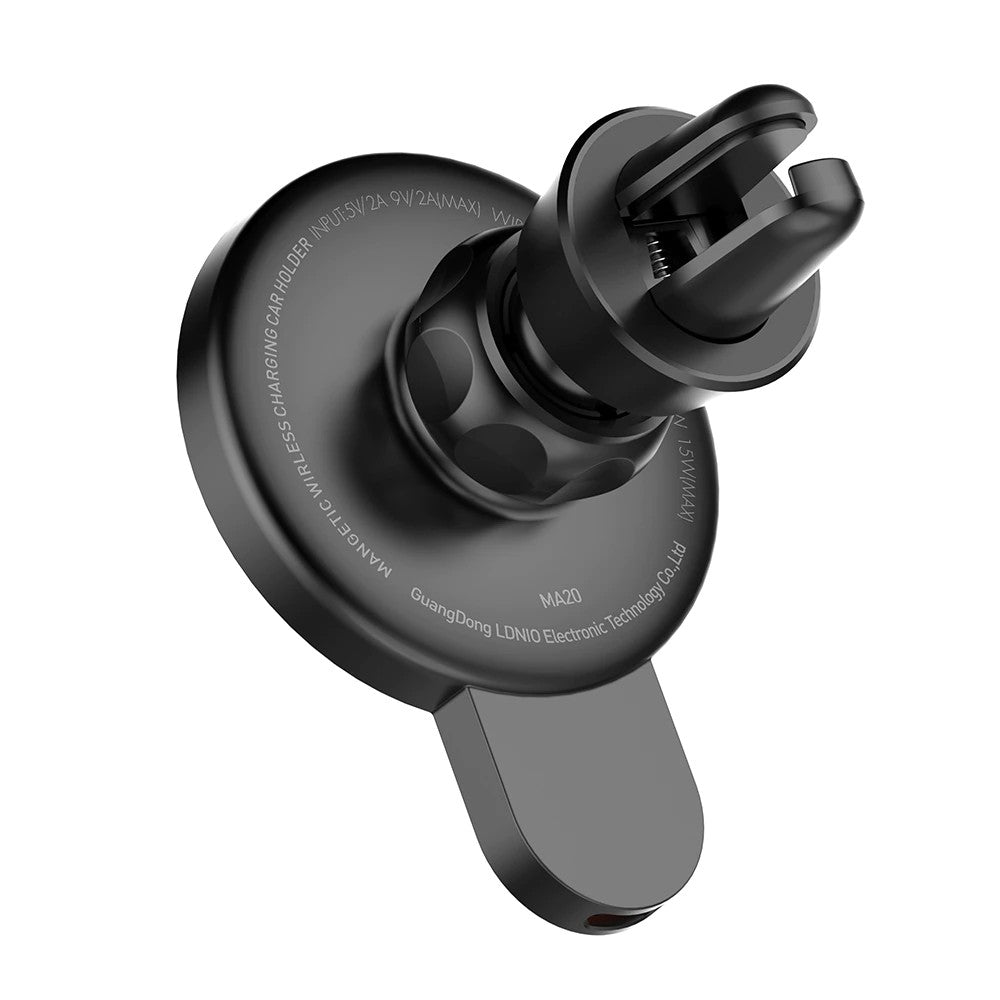 Suport auto MagSafe cu incarcare wireless 15W, Klevo, pentru seria iPhone 12, seria iPhone 13 si seria iPhone 14, Negru