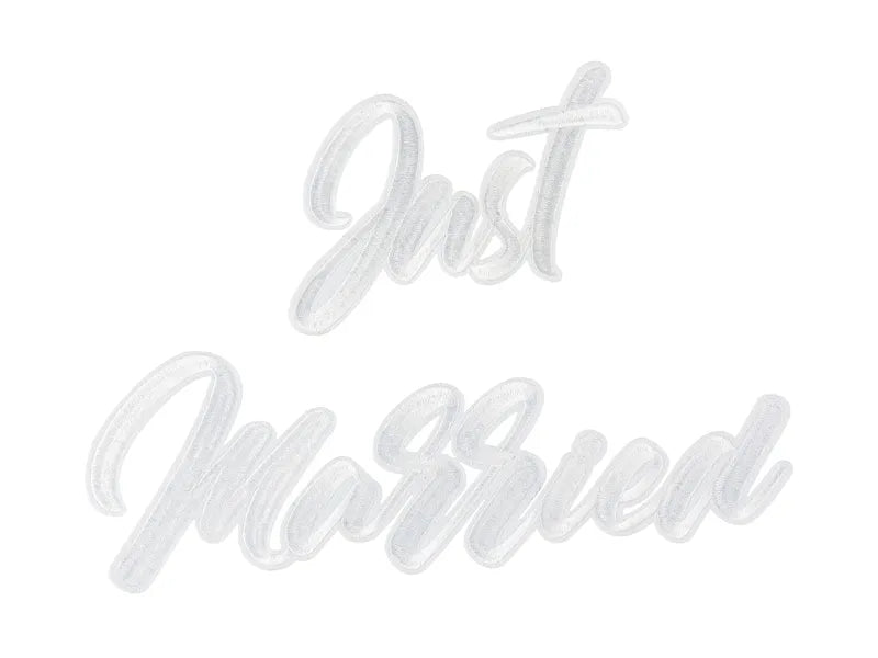 Termoaplicabil Just Married, alb, 30x18cm