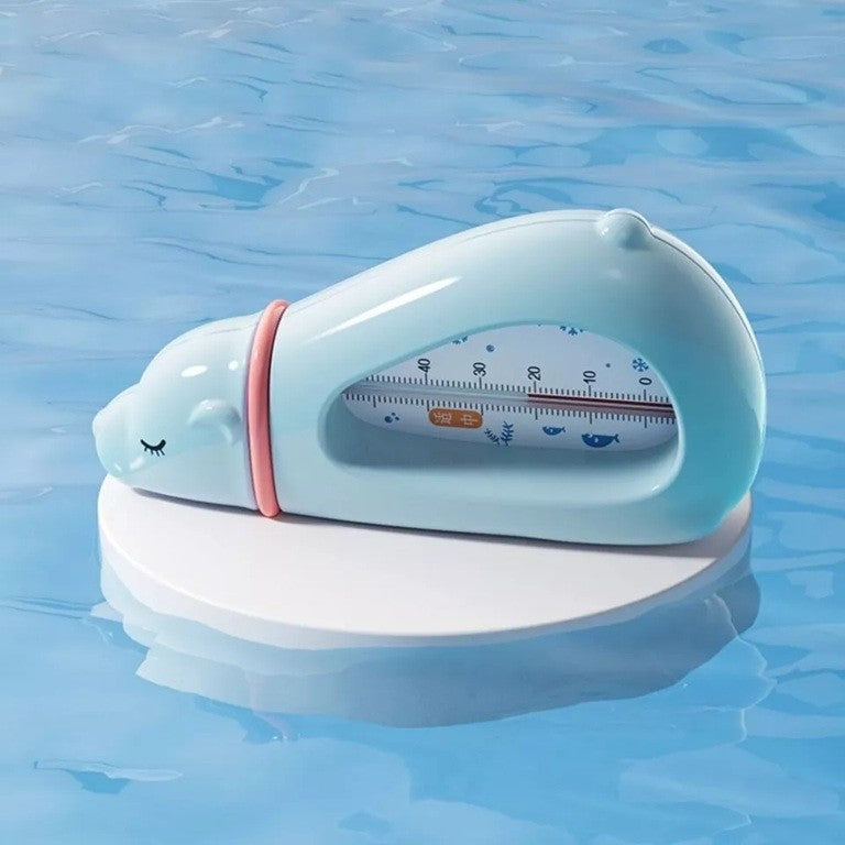 Termometru pentru Baie, Klevo, Plutitor, Rezistent la apa, Multifunctional, Model Urs Polar, 15x7.5x4 cm, Albastru