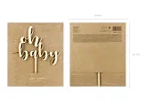 Topper din lemn Oh baby, 17 cm