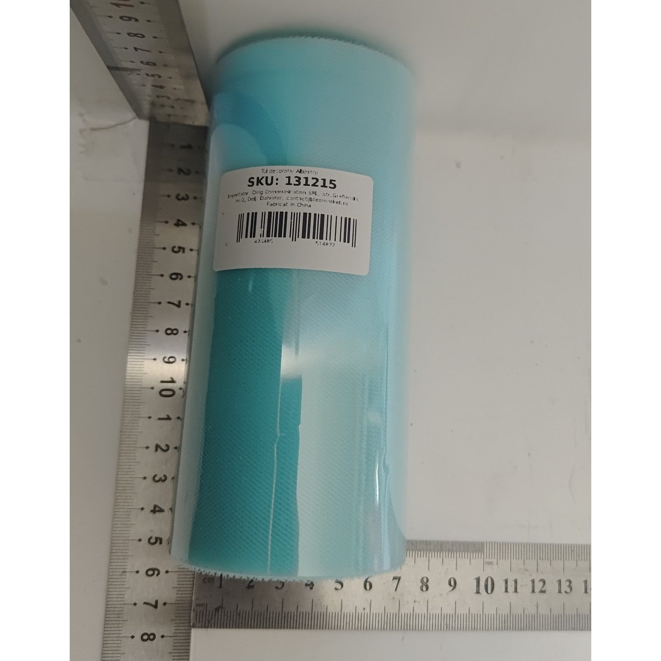 Tul Decorativ, Klevo, 15 cm Latime, 22 cm Lungime, din Poliester, Albastru