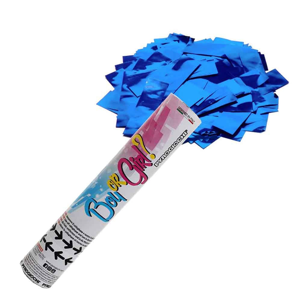 Tun confetti Gender Reveal albastra Boy or Girl, 30 cm