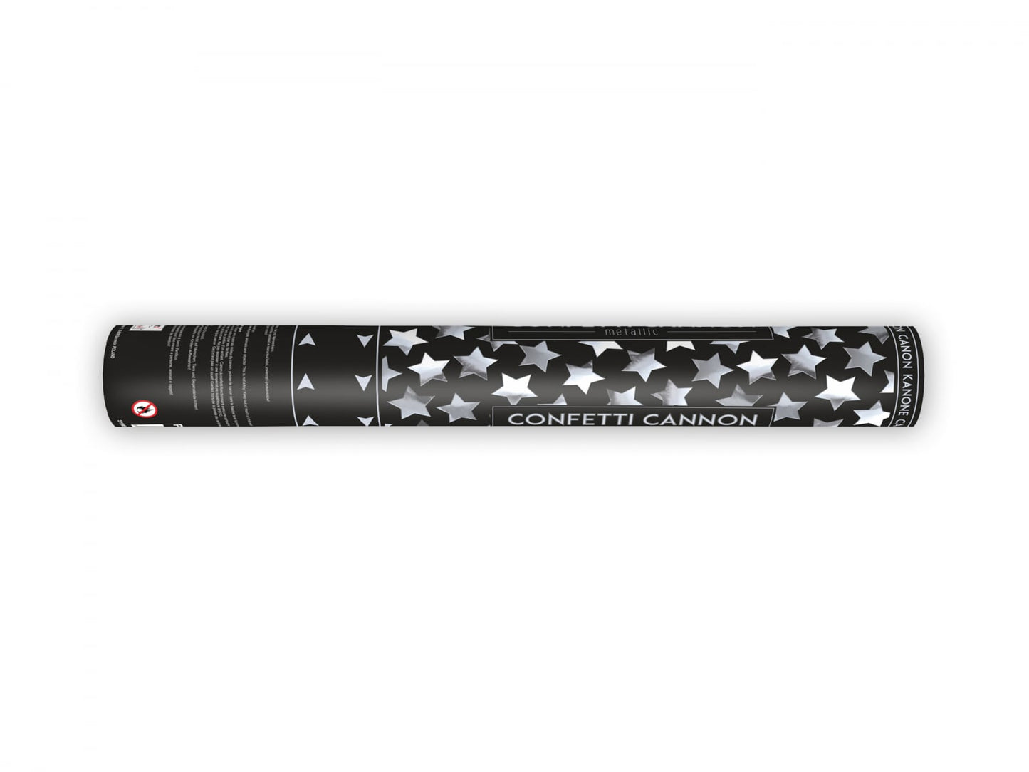 Tun de confetti cu stele, argintiu, 40cm
