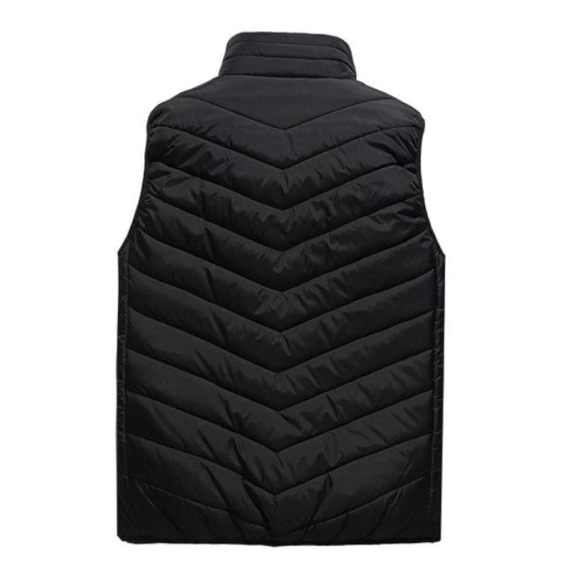 Vesta Inteligenta Incalzita, Klevo, Unisex, 2 Zone de Incalzire, Umplutura Bumbac, 3 Trepte de Temperatura, Incarcare USB, Negru, sub 45 kg, Marime S