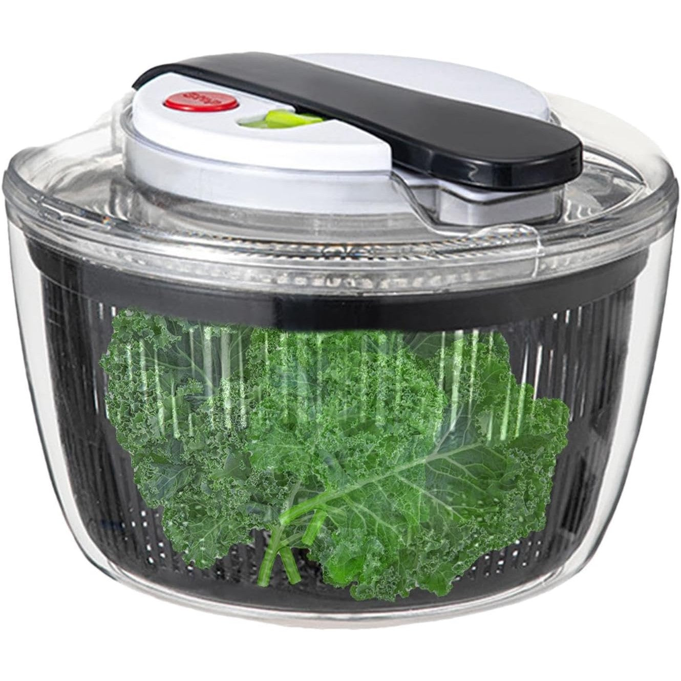 Uscator Manual pentru Salata si Verdeturi, Klevo, Plastic, 16x15x21 cm, Capacitate 3L, Negru