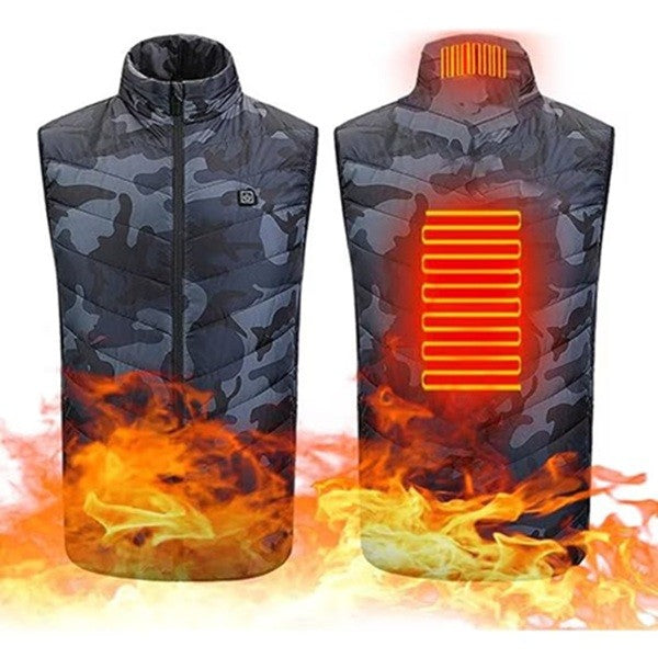Vesta cu Incalzire, Klevo, Unisex, 2 Zone de Incalzire, Umplutura Bumbac, 3 Trepte de Temperatura, Incarcare USB, Albastru, 45 - 50 kg, Marime M
