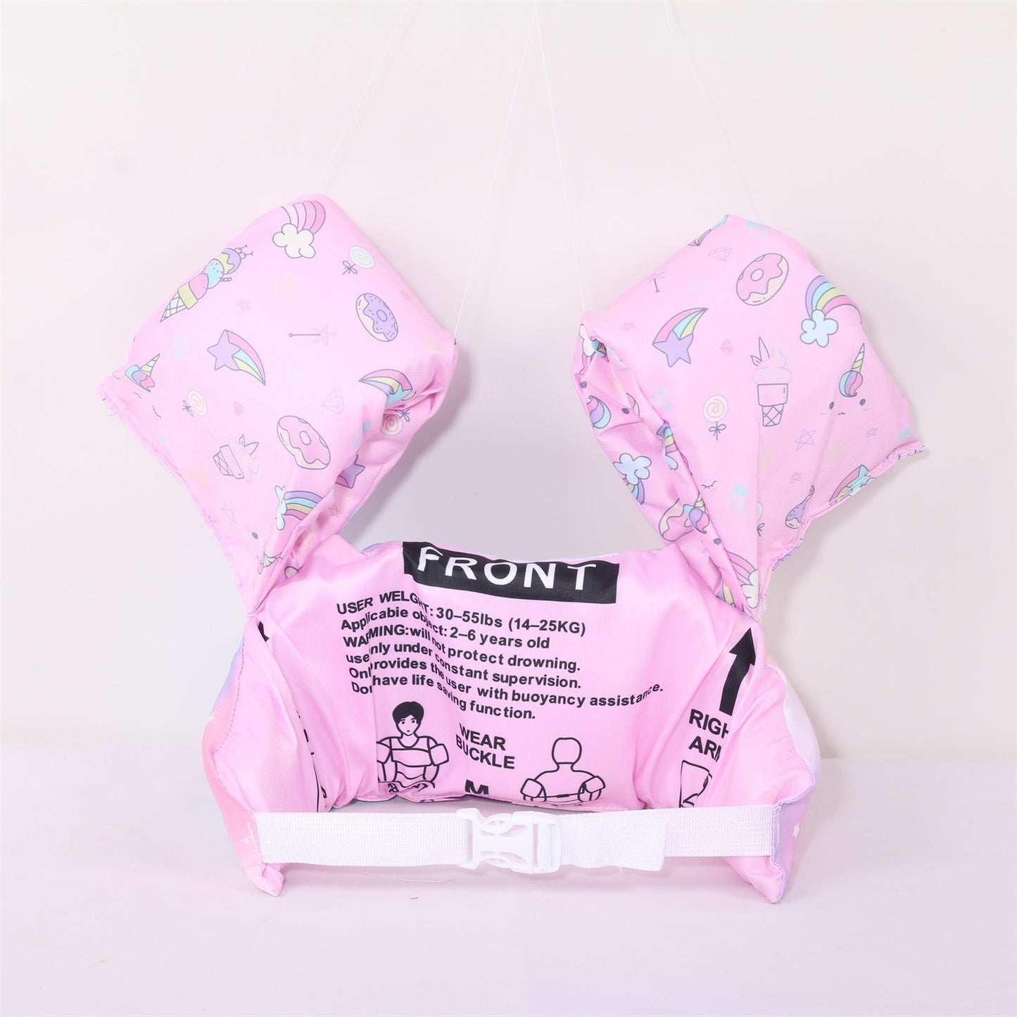 Vesta de salvare pentru copii cu aripioare de inot, Klevo, Mov, Model unicorn