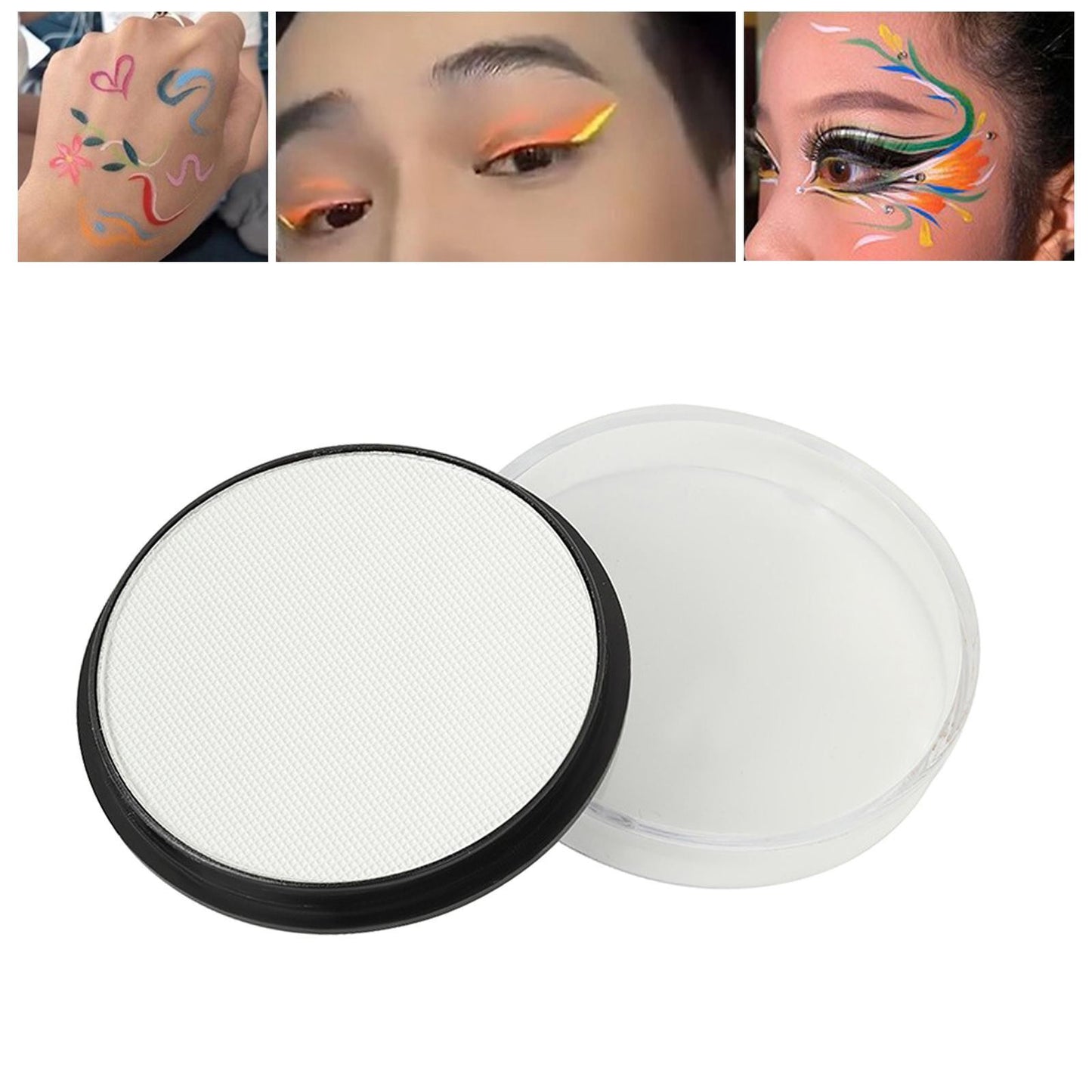 Vopsea pentru Fata si Corp, Klevo, cu Pigment Fosforescent, 30 g, Activare cu Apa, Alb