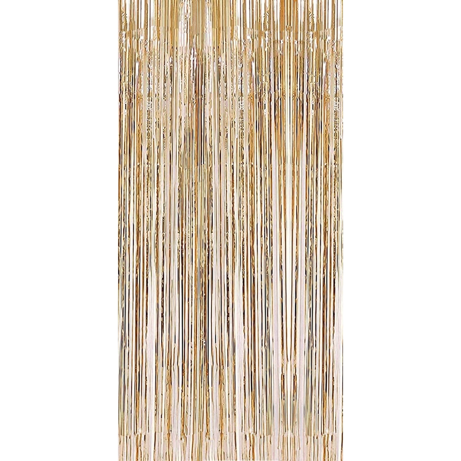 Perdea Franjurata, Klevo, Model Decor Petrecere, pentru Fundal de Poze, Amenajare Colorata a Petrecerii, Dimensiune 100x200 cm, Gold Sampanie