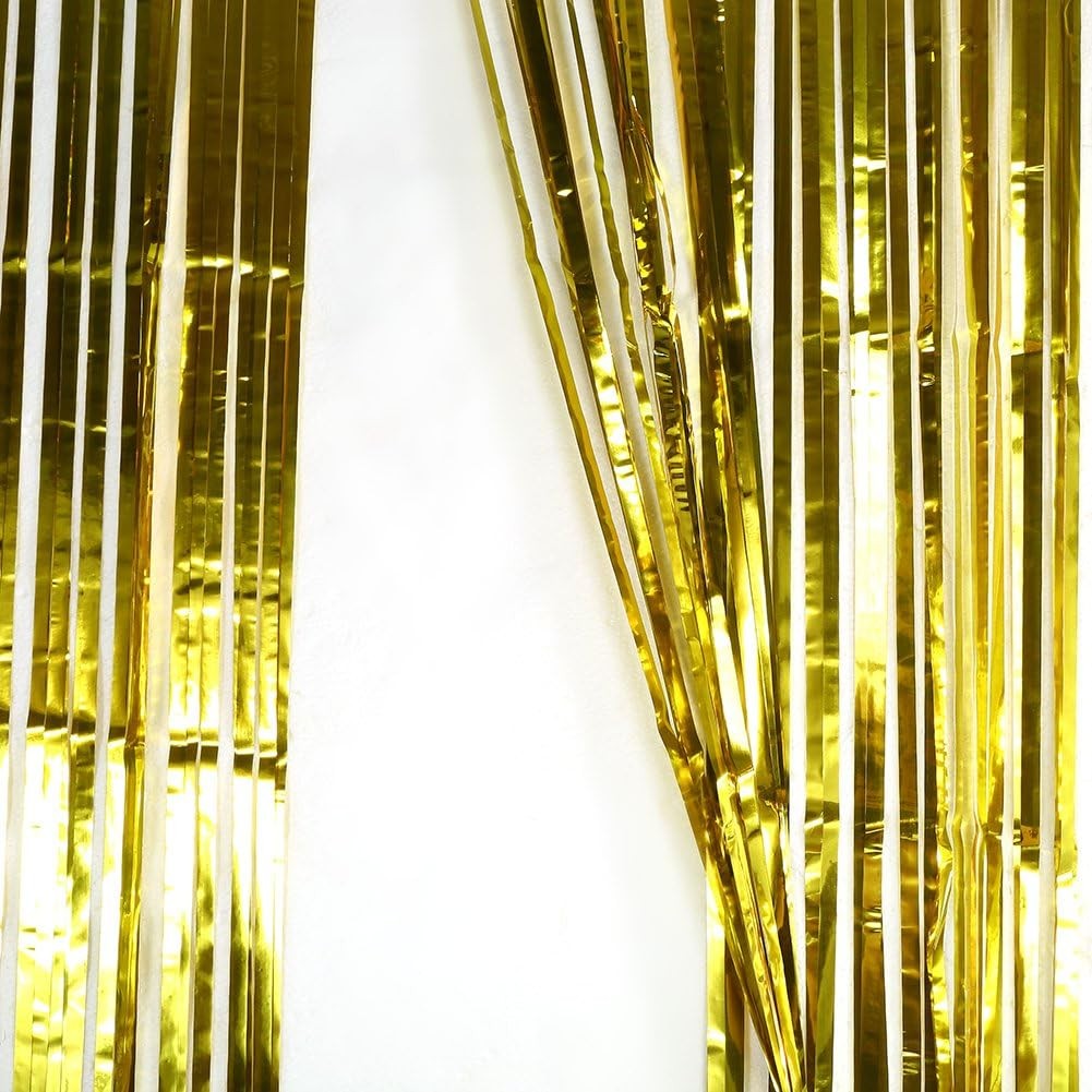 Perdea Franjurata, Klevo, Model Decor Petrecere, pentru Fundal de Poze, Amenajare Colorata a Petrecerii, Dimensiune 100x200 cm, Gold
