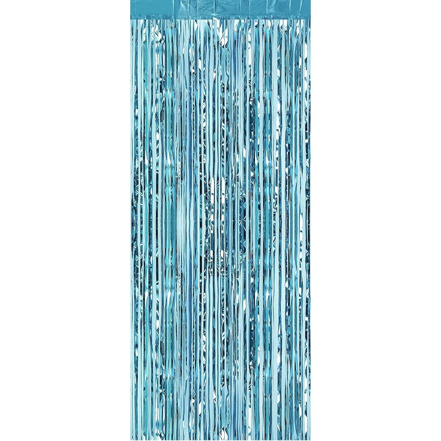 Perdea Franjurata, Klevo, Model Decor Petrecere, pentru Fundal de Poze, Amenajare Colorata a Petrecerii, Dimensiune 100x200 cm, Albastru Deschis