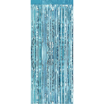 Perdea Franjurata, Klevo, Model Decor Petrecere, pentru Fundal de Poze, Amenajare Colorata a Petrecerii, Dimensiune 100x200 cm, Albastru Deschis