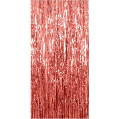 Perdea Franjurata, Klevo, Model Decor Petrecere, pentru Fundal de Poze, Amenajare Colorata a Petrecerii, Dimensiune 100x200 cm, Rose Gold