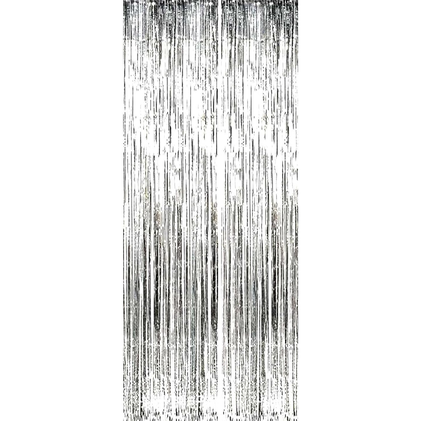 Perdea Franjurata, Klevo, Model Decor Petrecere, pentru Fundal de Poze, Amenajare Colorata a Petrecerii, Dimensiune 100x200 cm, Argintiu