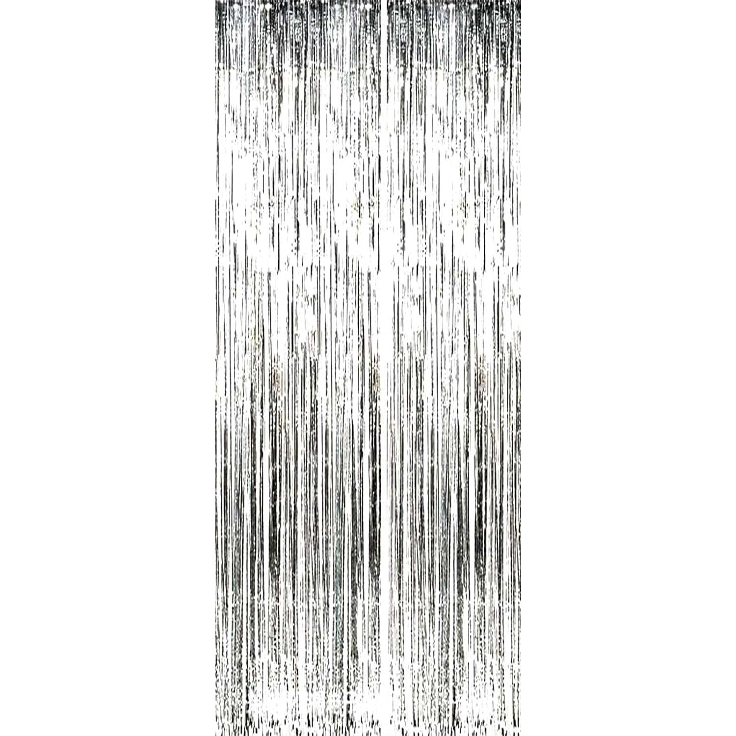 Perdea Franjurata, Klevo, Model Decor Petrecere, pentru Fundal de Poze, Amenajare Colorata a Petrecerii, Dimensiune 100x200 cm, Argintiu