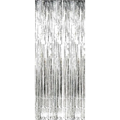 Perdea Franjurata, Klevo, Model Decor Petrecere, pentru Fundal de Poze, Amenajare Colorata a Petrecerii, Dimensiune 100x200 cm, Argintiu