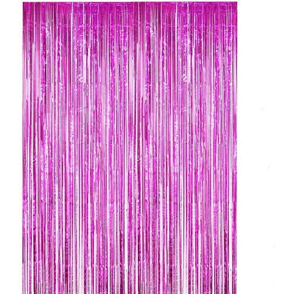 Perdea Franjurata, Klevo, Model Decor Petrecere, pentru Fundal de Poze, Amenajare Colorata a Petrecerii, Dimensiune 100x200 cm, Roz Inchis