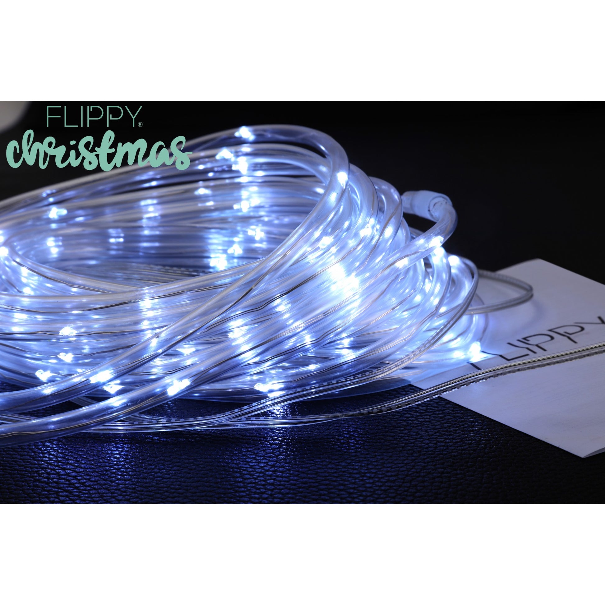 Instalatie luminoasa de Craciun tip furtun luminos, 100 LED-uri, 12 metri lungime, 8 programe, 2 metri prelungitor, sarma din cupru, incarcare solara, alb rece, Klevo