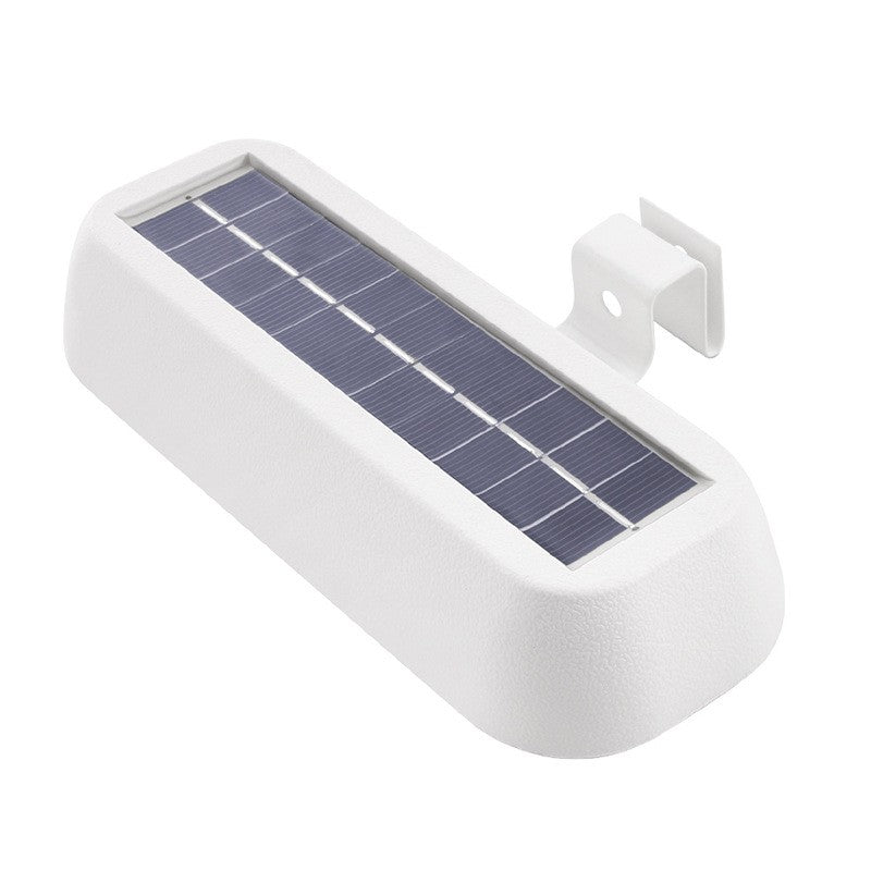 Lampa solara LED dreptunghiulara pentru perete Klevo, 18 x 7 cm, senzor miscare, 6V, ABS, 2200mAh, rezistent la apa, culoare lumina alb rece, alb