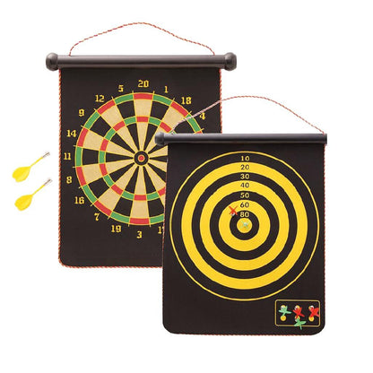 Set Joc Darts Klevo, Doua Fete pentru Joc, 6 Sageti Incluse, Magnetic, Dimensiuni 37 x 40 cm, Design clasic, Multicolor