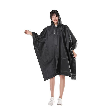 Pelerina de Ploaie, Klevo, pentru Adulti, EVA, Tip Poncho, Impermeabila, Rezistenta la Vant, Capse Laterale, 160 g, Negru
