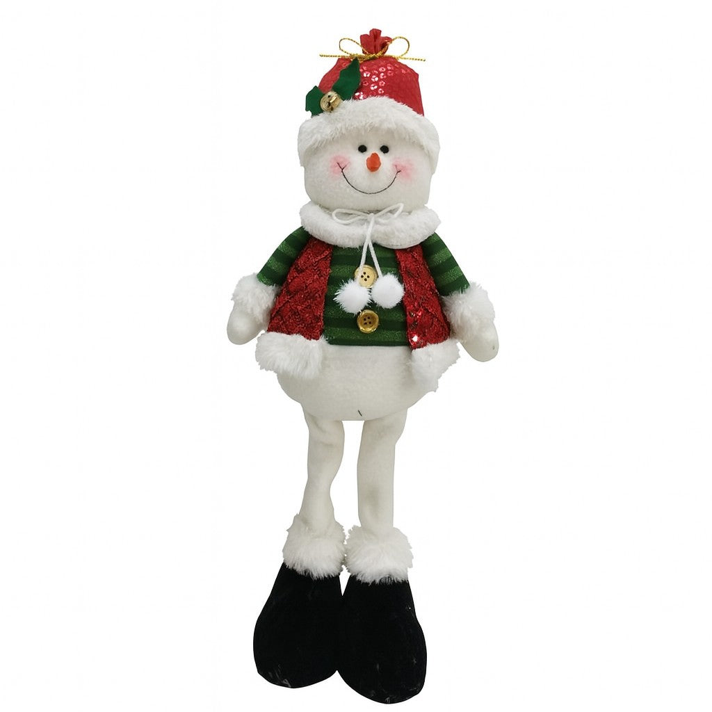 Figurina de Craciun Om de Zapada Textil, Klevo, Om de Zapada pentru Decoratiuni de Craciun, din Material Textil Moale 48 x 18 x 8 cm, Rosu Verde