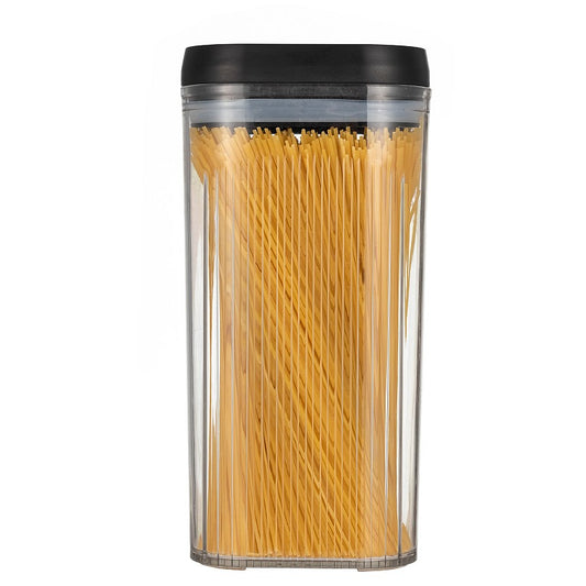 Cutie de Depozitare Alimente, Klevo, tip Container, 2.5L, Recipiente pentru Cereale in Bucatarie,  Transparente cu Capac Negru