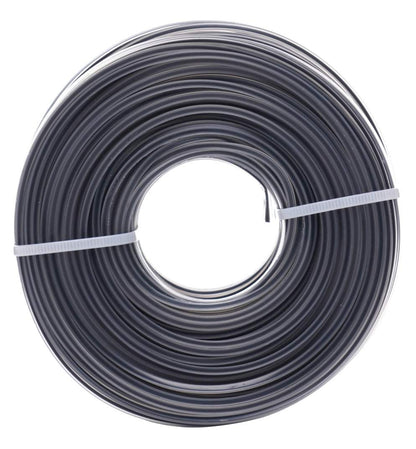 Fir motocoasa armat, sectiune patrata, 2mm x 12m, gri