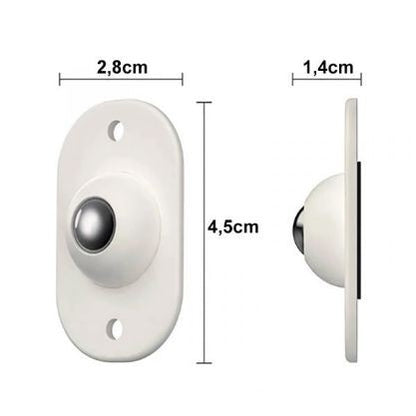 Set 16 Roti Autoadezive Universale, Klevo, pentru Mutat Mobila, Rotire 360 de Grade, Usor de Montat, ABS, 4.5x2.8x1.4 cm, Alb