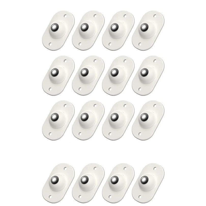 Set 16 Roti Autoadezive Universale, Klevo, pentru Mutat Mobila, Rotire 360 de Grade, Usor de Montat, ABS, 4.5x2.8x1.4 cm, Alb