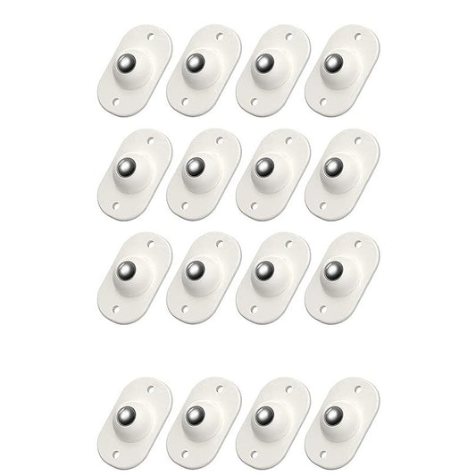 Set 16 Roti Autoadezive Universale, Klevo, pentru Mutat Mobila, Rotire 360 de Grade, Usor de Montat, ABS, 4.5x2.8x1.4 cm, Alb