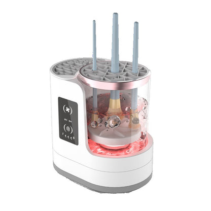 Dispozitiv Portabil de Curatare a Pensulelor de Machiaj, Klevo, cu Functie de Uscare, 5V, 850RPM, Cablu 1.2 m, 17.3 x 12.1 x 17.5 cm, Alb