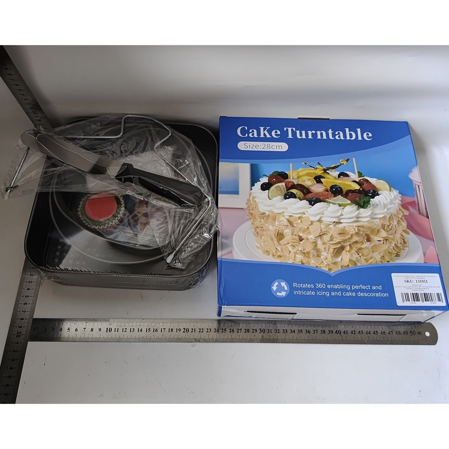 Set de 216 Piese de Copt pentru Prajituri, Klevo, 3 Tavi de Copt, Nivelator, Forme Cupcake, Pos pentru Ornat cu 7 Capete, Feliator Tort, din Otel Inoxidabil, Multicolor